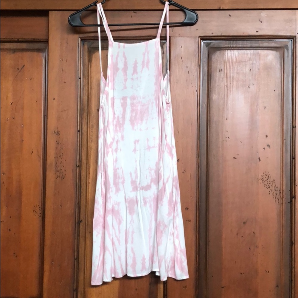 Pink and white tie dye dress